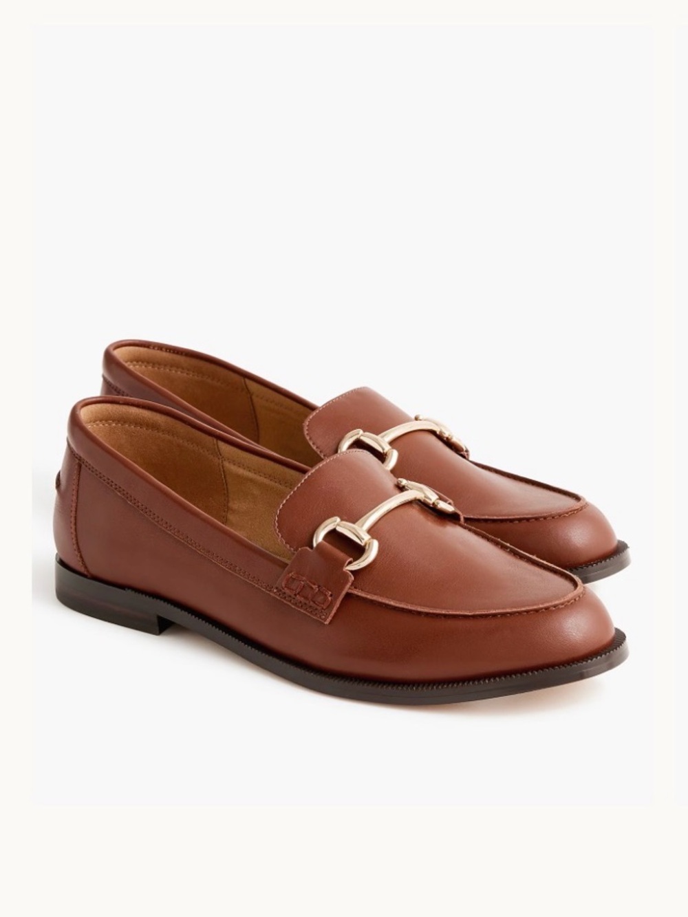J.Crew CL383 Leather Horsebit Loafers Size 6.5 Cognac Classic Preppy